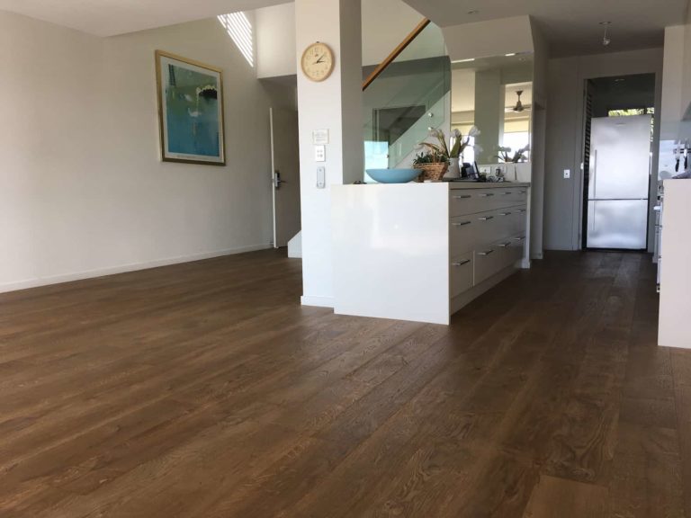 Dark Timber Floor in Kitchen - Flooring Experts in Brisbane, QLD