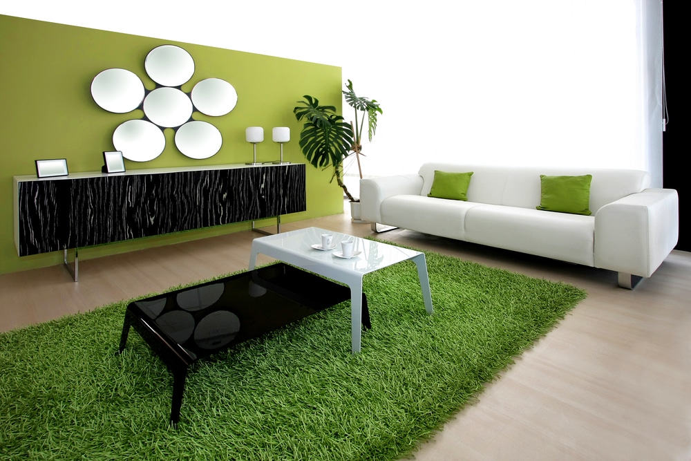 Green Wall and Rug on Laminate Floor - Flooring Experts in Brisbane, QLD