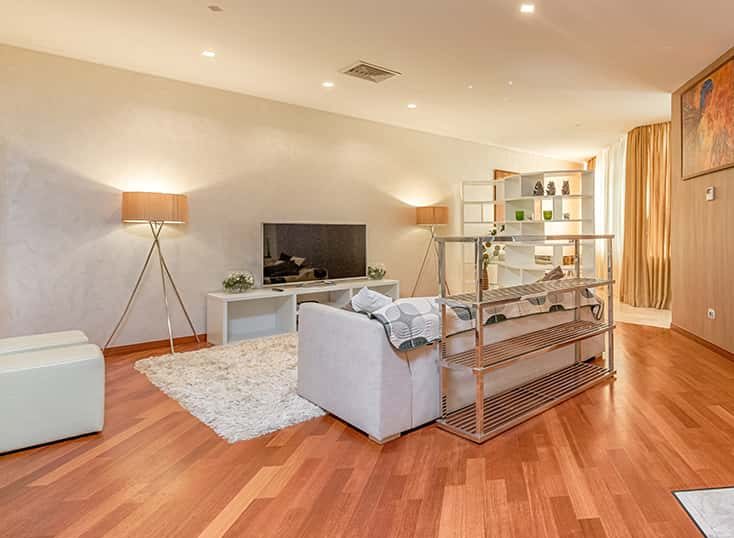 Living room wood flooring — Flooring Experts in Brisbane, QLD